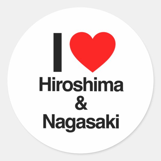 Ik hou van Hiroshima en Nagasaki Ronde Sticker (Voorkant)