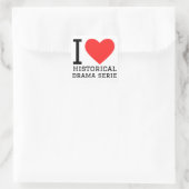 Ik hou van historische dramaseries vierkante sticker (Tas)