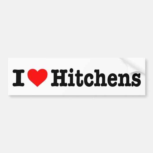 "Ik hou van HITCHENS" Bumpersticker (Voorkant)