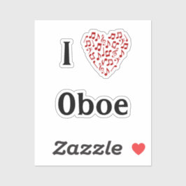 Ik Hou Van Hobo Rood Hart Van Muzieknoten Vinyl Sticker