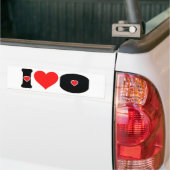 Ik hou van hockey bumpersticker (Op Truck)