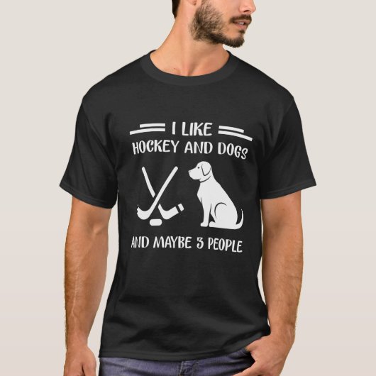 Ik hou van Hockey en Hockey Coach van honden T-shirt (Voorkant)