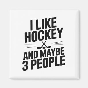 Ik hou van hockey en misschien 3 mensen grappige f magneet