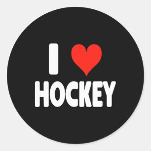 Ik hou van hockey - Hart Keeper Aanvallende Hockey Ronde Sticker