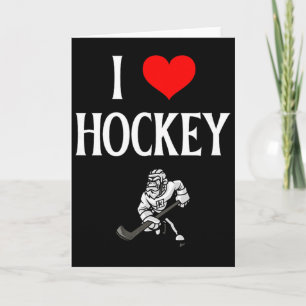Ik hou van hockey Ik hart hockey Grappig ijshockey Kaart