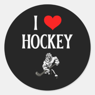 Ik hou van hockey ik hart hockey grappig ijshockey ronde sticker