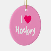 Ik hou van Hockey Keramisch Ornament (Rechts)