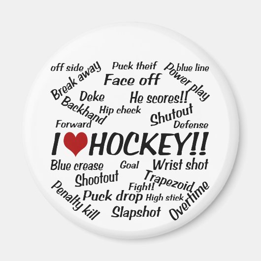 Ik hou van Hockey Magneet (Voorkant)