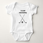 Ik hou van hockey met twee hockeysticks romper (Voorkant)