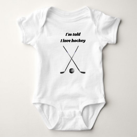 Ik hou van hockey met twee hockeysticks romper (Voorkant)