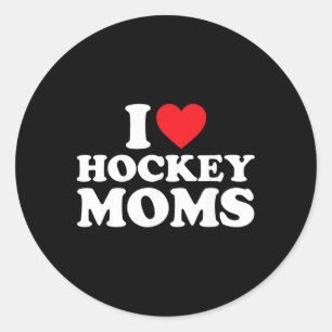 Ik hou van Hockey Moeders Shirt Ik Hart Hockey Moe Ronde Sticker