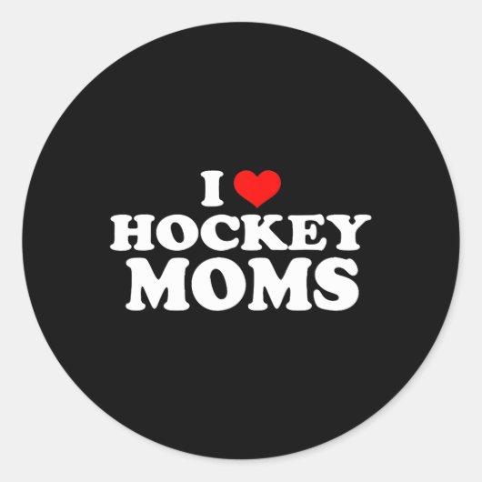 Ik hou van Hockey Moms Ronde Sticker (Voorkant)