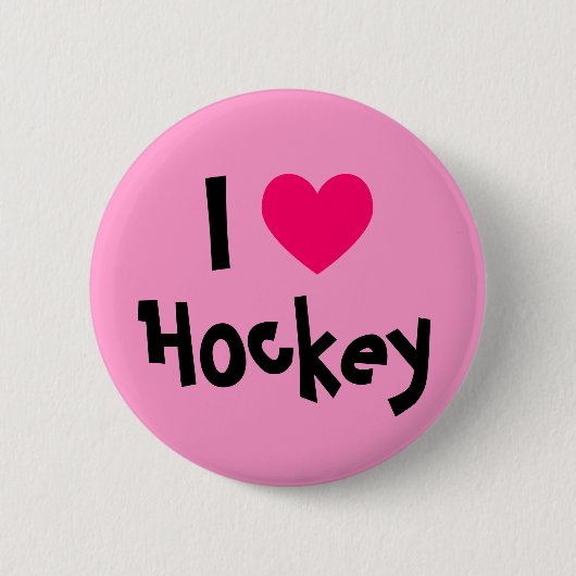 Ik hou van Hockey Ronde Button 5,7 Cm (Voorkant)