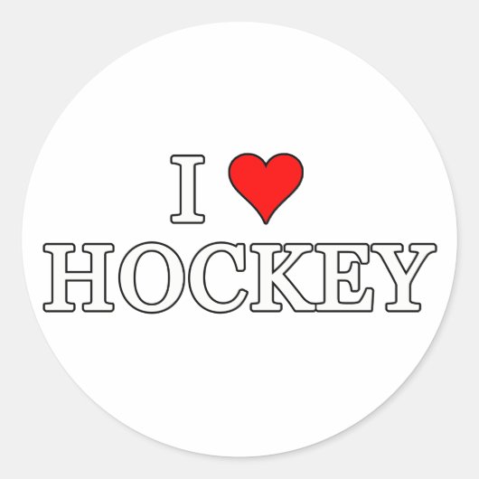 Ik hou van Hockey Ronde Sticker (Voorkant)