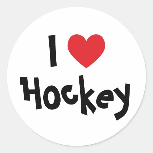 Ik hou van Hockey Ronde Sticker (Voorkant)