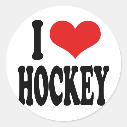 Ik hou van Hockey Ronde Sticker (Voorkant)