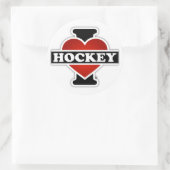 Ik hou van Hockey Ronde Sticker (Tas)