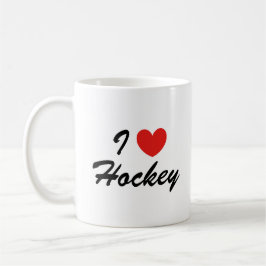 Ik hou van hockey sport typografie koffie Mok