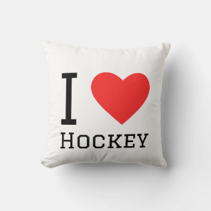 Ik hou van hockey vierkante sticker kussen