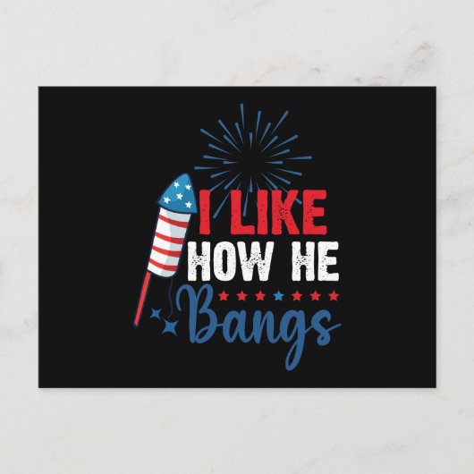 Ik hou van hoe hij patriottisch juli 4 paar knalt briefkaart (Voorkant)