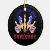 Ik hou van hoe hij vuurwerk knalt 4th of July Inde Keramisch Ornament (Links)