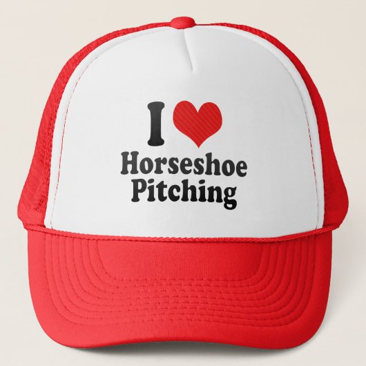 Ik hou van Hoefijzer Pitching Trucker Pet (Voorkant)