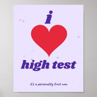 Ik hou van hoge test Funny Gym Poster