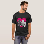 Ik hou van Holly Schattigee voornaam Ik hart Holly T-shirt (Voorkant volledig)