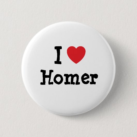 Ik hou van Homer hart op maat Ronde Button 5,7 Cm (Voorkant)