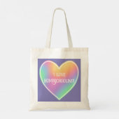 Ik hou van Homescholing Heart Canvas tas (Achterkant)