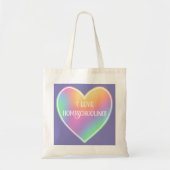 Ik hou van Homescholing Heart Canvas tas (Voorkant)
