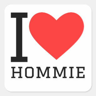 Ik hou van hommies vierkante sticker
