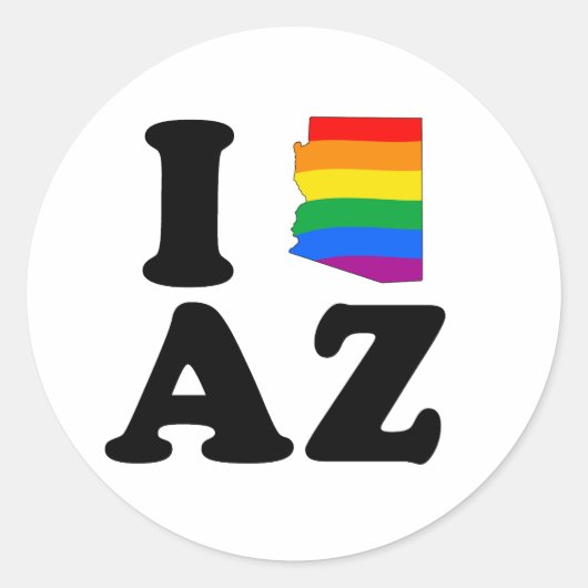 IK HOU VAN HOMO ARIZONA RONDE STICKER (Voorkant)
