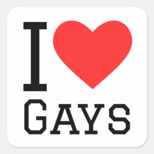 Ik hou van homo's vierkante sticker