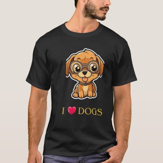 Ik hou van hond aangepaste foto en tekst gepersona t-shirt (Voorkant)