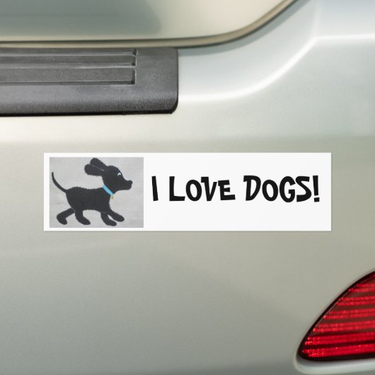 IK HOU VAN HONDEN! BUMPERSTICKER (Op auto)
