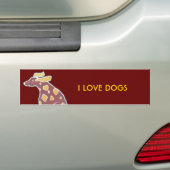 Ik hou van honden bumpersticker (Op auto)