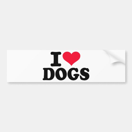 Ik hou van honden bumpersticker (Voorkant)