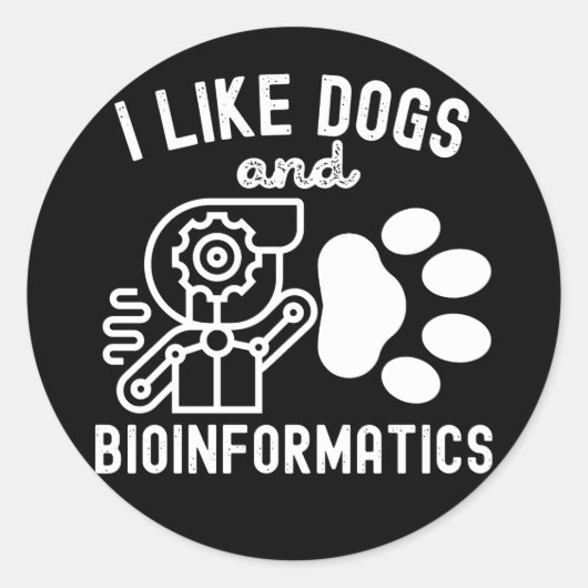 Ik hou van honden en bio-informatica ronde sticker (Voorkant)