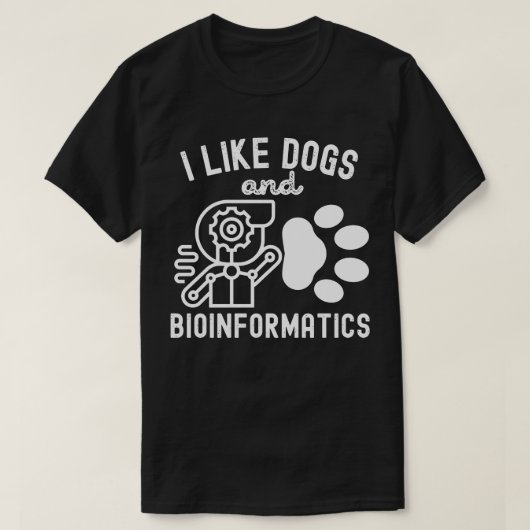 Ik hou van honden en bio-informatica t-shirt (Design voorkant)