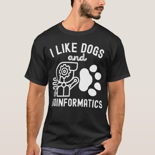 Ik hou van honden en bio-informatica t-shirt (Voorkant)