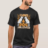 Ik hou van honden en halloween Haunted Trees Pumpk T-shirt (Voorkant)