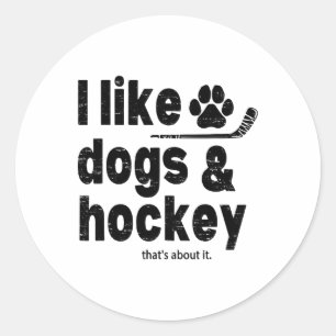 Ik Hou Van Honden En Hockey Dat Is Het Grappige Ho Ronde Sticker