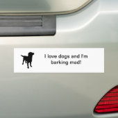 Ik hou van honden en ik blaf... bumpersticker (Op auto)