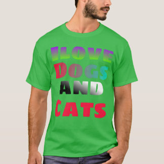 Ik hou van honden en katten t-shirt