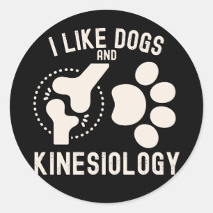 Ik hou van honden en kinesiologie ronde sticker