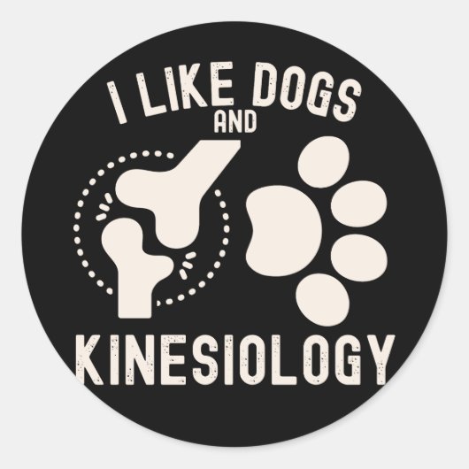 Ik hou van honden en kinesiologie ronde sticker (Voorkant)
