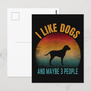 ik hou van honden en misschien 3 mensen briefkaart