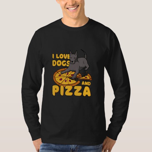 Ik hou van honden en Pizza T-shirt (Voorkant)