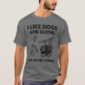 Ik hou van honden en sloegen en misschien 3 mensen t-shirt (Voorkant)